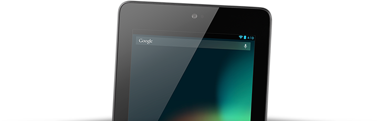 Foto des Nexus 7, wie es aus der Website ragt